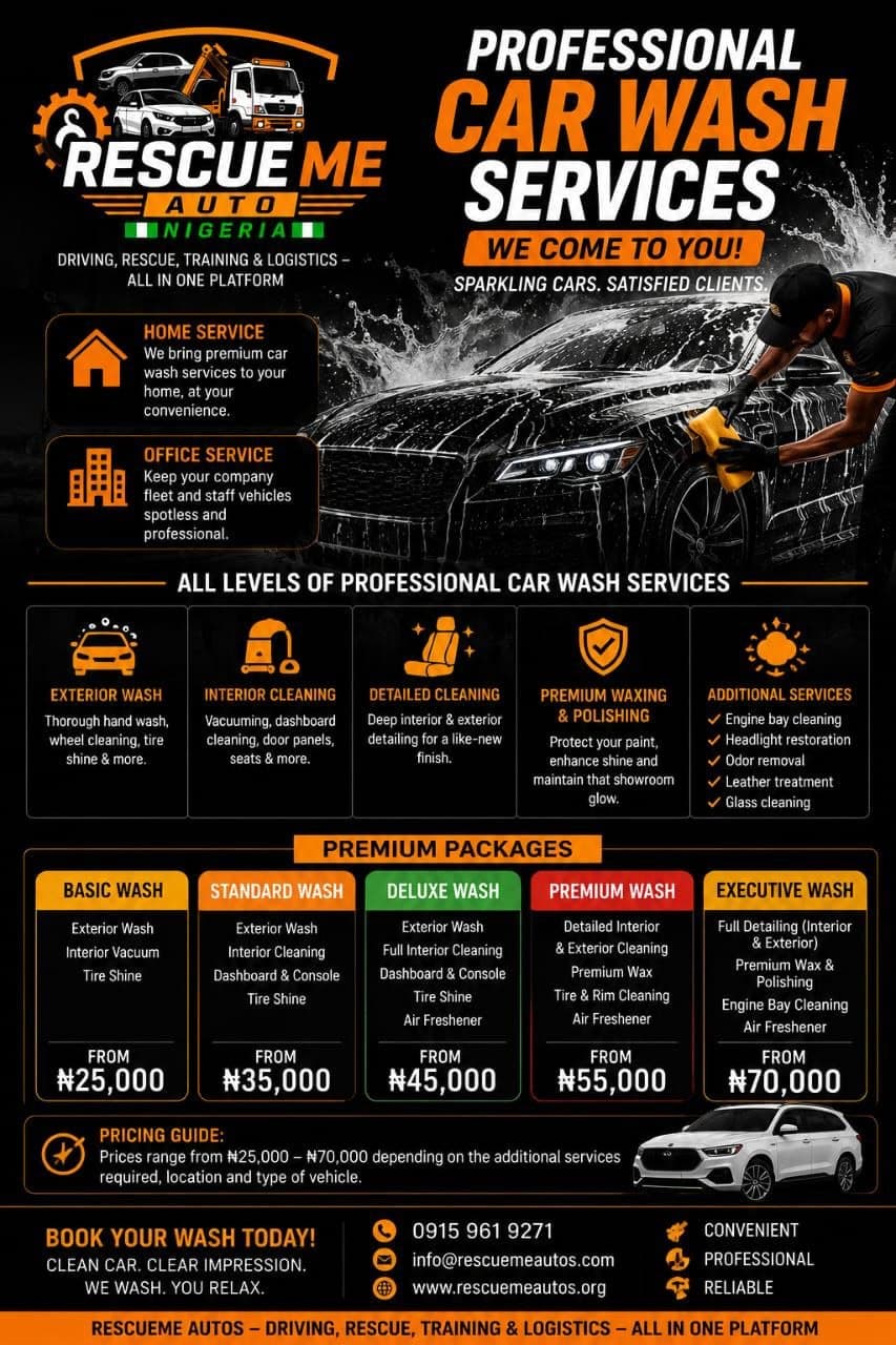 Professional car wash services — we come to you